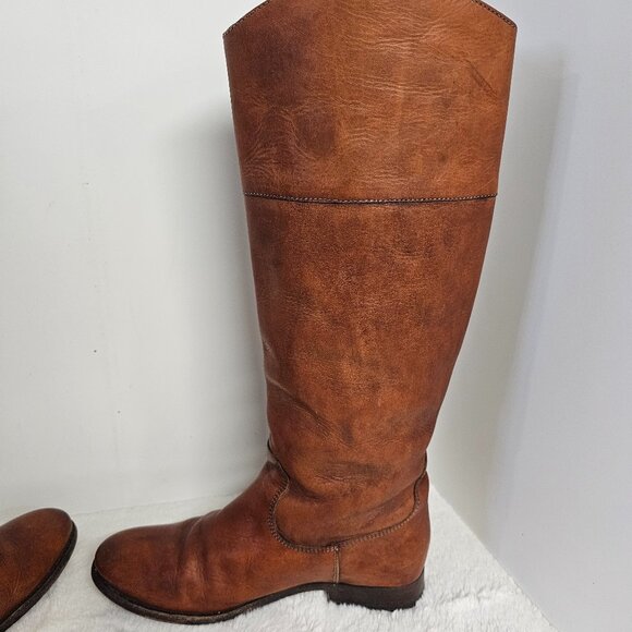 Frye & Co Brown High Equestrian Boots Leather Boho Western 9 - Picture 11 of 16